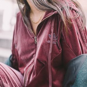 Adidas Originals Velvet Hoodie Track Jacket